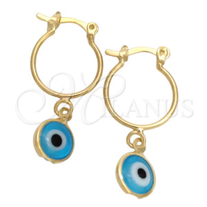 Argolla Pequeña 02.32.0561.15 Oro Laminado, Diseño de Ojo Griego, Pulido, Tono Dorado