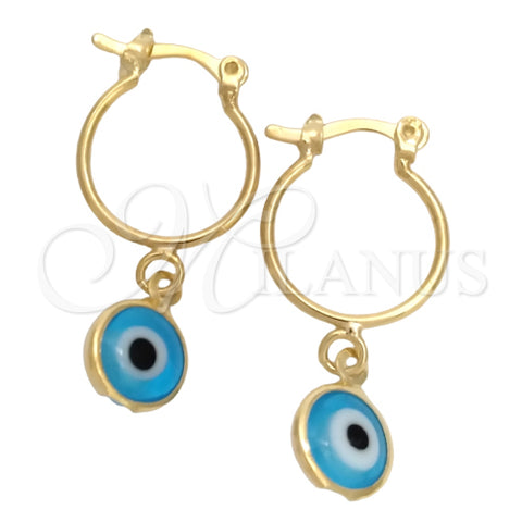 Argolla Pequeña 02.32.0561.15 Oro Laminado, Diseño de Ojo Griego, Pulido, Tono Dorado