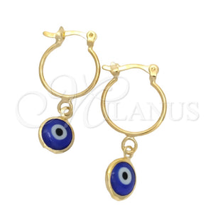 Argolla Pequeña 02.32.0562.15 Oro Laminado, Diseño de Ojo Griego, Pulido, Tono Dorado