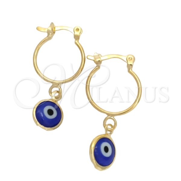 Argolla Pequeña 02.32.0562.15 Oro Laminado, Diseño de Ojo Griego, Pulido, Tono Dorado