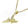 Collares con Dije 04.156.0446.20 Oro Laminado, Diseño de Angel, con Blanca Micro Pave, Pulido, Tono Dorado (02 MM Thickness, 20 Inches Length)