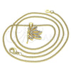 Collares con Dije 04.156.0447.20 Oro Laminado, Diseño de Angel, con Blanca Micro Pave, Pulido, Tono Dorado (02 MM Thickness, 20 Inches Length)