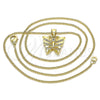 Collares con Dije 04.156.0452.20 Oro Laminado, Diseño de Mariposa, con Blanca Zirconia Cubica and Blanca Micro Pave, Pulido, Tono Dorado (02 MM Thickness, 20 Inches Length)