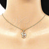 Collares con Dije 04.156.0453.20 Oro Laminado, Diseño de Angel y Mama, con Blanca Micro Pave, Pulido, Tono Dorado (02 MM Thickness, 20 Inches Length)