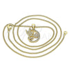 Collares con Dije 04.156.0453.20 Oro Laminado, Diseño de Angel y Mama, con Blanca Micro Pave, Pulido, Tono Dorado (02 MM Thickness, 20 Inches Length)