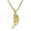 Collares con Dije 04.156.0460.20 Oro Laminado, con Blanca Micro Pave, Pulido, Tono Dorado (02 MM Thickness, 20 Inches Length)