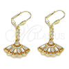 Arete Largo 02.387.0039 Oro Laminado, con Blanca Zirconia Cubica, Pulido, Tono Dorado