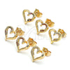 Arete Dormilona 02.156.0486.2 Oro Laminado, Diseño de Corazón, con Granate Micro Pave, Pulido, Tono Dorado