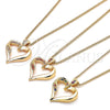 Collares con Dije 04.156.0351.2.20 Oro Laminado, Diseño de Corazón, con Granate Micro Pave, Pulido, Tono Dorado (02 MM Thickness, 20 Inches Length)
