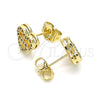 Arete Dormilona 02.156.0622.1 Oro Laminado, Diseño de Corazón, con Granate Micro Pave, Pulido, Tono Dorado