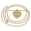 Collares con Dije 04.156.0031.2.20 Oro Laminado, Diseño de Corazón, con Granate Micro Pave, Pulido, Tono Dorado (02 MM Thickness, 20 Inches Length)