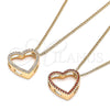 Collares con Dije 04.156.0131.1.20 Oro Laminado, Diseño de Corazón, con Granate Micro Pave, Pulido, Tono Dorado (02 MM Thickness, 20 Inches Length)