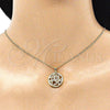 Collares con Dije 04.199.0021.1.20 Oro Laminado, Diseño de Corazón, con Granate and Blanca Micro Pave, Pulido, Tono Dorado (02 MM Thickness, 20 Inches Length)