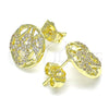 Arete Dormilona 02.199.0035 Oro Laminado, Diseño de Corazón, con Blanca Micro Pave, Pulido, Tono Dorado