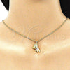 Dije Elegante 05.341.0052 Oro Laminado, Diseño de Osito, con Blanca Zirconia Cubica, Pulido, Tono Dorado