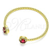 Aro Individual 07.341.0019.2 Oro Laminado, con Zirconia Cubica Granate y Micro Pave Blanca, Pulido, Tono Dorado (Grosor 04 MM, Talla Unica)
