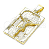 Dije Elegante 05.213.0127 Oro Laminado, Diseño de Jesus, Pulido, Tono Dorado