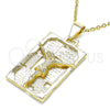 Dije Elegante 05.213.0127 Oro Laminado, Diseño de Jesus, Pulido, Tono Dorado