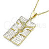 Dije Elegante 05.213.0128 Oro Laminado, Diseño de Jesus, Pulido, Tono Dorado