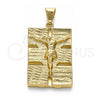 Dije Elegante 05.213.0128 Oro Laminado, Diseño de Jesus, Pulido, Tono Dorado