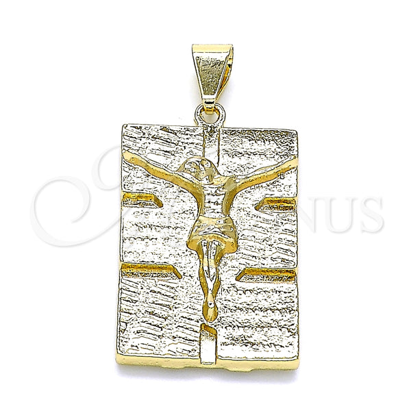 Dije Elegante 05.213.0128 Oro Laminado, Diseño de Jesus, Pulido, Tono Dorado
