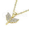 Dije Religioso 05.342.0025 Oro Laminado, Diseño de Angel, con Blanca Micro Pave, Pulido, Tono Dorado