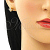Arete Dormilona 02.342.0146 Oro Laminado, con Blanca Micro Pave, Pulido, Tono Dorado
