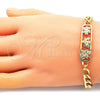Pulsera Elegante 03.368.0061.08 Oro Laminado, Diseño de Abeja, con Blanca Micro Pave, Pulido, Tono Dorado (07 MM Thickness, 8 Inches Length)
