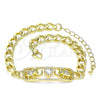 Pulsera Elegante 03.368.0062.08 Oro Laminado, Diseño de Elefante y Corazón, con Blanca Zirconia Cubica, Pulido, Tono Dorado (07 MM Thickness, 8 Inches Length)