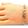 Pulsera Elegante 03.368.0063.08 Oro Laminado, Diseño de Pajaro y Corazón, con Blanca and Negro Zirconia Cubica, Pulido, Tono Dorado (07 MM Thickness, 8 Inches Length)
