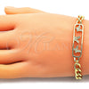 Pulsera Elegante 03.368.0064.08 Oro Laminado, Diseño de Mariposa, con Blanca Micro Pave, Pulido, Tono Dorado (07 MM Thickness, 8 Inches Length)
