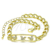 Pulsera Elegante 03.368.0064.08 Oro Laminado, Diseño de Mariposa, con Blanca Micro Pave, Pulido, Tono Dorado (07 MM Thickness, 8 Inches Length)