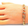 Pulsera Elegante 03.368.0065.08 Oro Laminado, Diseño de Libélula, con Blanca Micro Pave, Pulido, Tono Dorado (07 MM Thickness, 8 Inches Length)