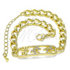 Pulsera Elegante 03.368.0065.08 Oro Laminado, Diseño de Libélula, con Blanca Micro Pave, Pulido, Tono Dorado (07 MM Thickness, 8 Inches Length)