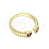 Anillo Multi Piedra 01.213.0009.1 Oro Laminado, Diseño de Corazón, con Granate Zirconia Cubica, Pulido, Tono Dorado (One size fits all)