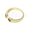 Anillo Multi Piedra 01.213.0009.1 Oro Laminado, Diseño de Corazón, con Granate Zirconia Cubica, Pulido, Tono Dorado (One size fits all)