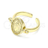 Anillo Elegante 01.213.0010 Oro Laminado, Diseño de Virgen Maria, Pulido, Tono Dorado (One size fits all)