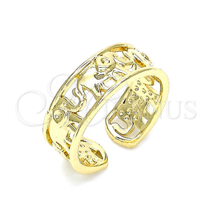 Anillo Elegante 01.213.0011 Oro Laminado, Diseño de Elefante, Pulido, Tono Dorado (One size fits all)