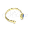 Anillo Elegante 01.213.0014 Oro Laminado, Diseño de Ojo Griego, Resinado Azul, Tono Dorado (One size fits all)