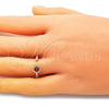 Anillo Elegante 01.213.0014.1 Oro Laminado, Diseño de Ojo Griego, Resinado Rojo, Tono Dorado (One size fits all)