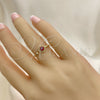 Anillo Elegante 01.213.0014.1 Oro Laminado, Diseño de Ojo Griego, Resinado Rojo, Tono Dorado (One size fits all)