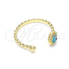Anillo Elegante 01.213.0014.2 Oro Laminado, Diseño de Ojo Griego, Resinado Azul claro, Tono Dorado (One size fits all)