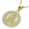 Dije Religioso 05.213.0129 Oro Laminado, Diseño de Guadalupe, Pulido, Tono Dorado