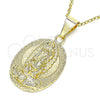 Dije Religioso 05.213.0130 Oro Laminado, Diseño de Guadalupe, Pulido, Tono Dorado
