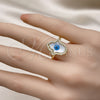 Anillo Multi Piedra 01.341.0056 Oro Laminado, Diseño de Mano de Dios, con Marfil Madre Perla and Blanca Micro Pave, Pulido, Tono Dorado (One size fits all)