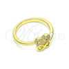 Anillo Multi Piedra 01.341.0057 Oro Laminado, Diseño de Infinito, con Blanca Micro Pave, Pulido, Tono Dorado (One size fits all)