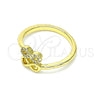 Anillo Multi Piedra 01.341.0057 Oro Laminado, Diseño de Infinito, con Blanca Micro Pave, Pulido, Tono Dorado (One size fits all)