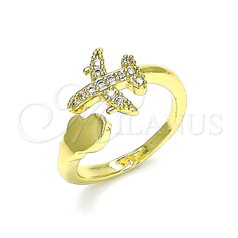 Anillo Multi Piedra 01.341.0060 Oro Laminado, con Blanca Micro Pave, Pulido, Tono Dorado (One size fits all)
