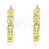 Argolla Mediana 02.163.0156.40 Oro Laminado, Diseño de Puff Mariner, Pulido, Tono Dorado