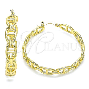 Argolla Mediana 02.163.0156.40 Oro Laminado, Diseño de Puff Mariner, Pulido, Tono Dorado